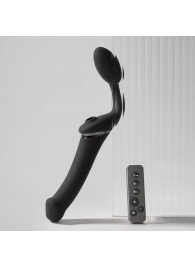 Черный безремневой вибрострапон Strap-On-Me Multi Orgasm Size XL - Strap-on-me - купить с доставкой в Петропавловске-Камчатском