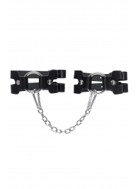 Черные кожаные оковы из двух ремешков - Pecado - купить с доставкой в Петропавловске-Камчатском