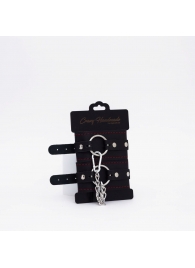 Черно-красные кожаные оковы - Crazy Handmade - купить с доставкой в Петропавловске-Камчатском