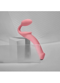 Розовый безремневой страпон Strap-on-me Semi-Realistic Bendable Strap-On size S - Strap-on-me - купить с доставкой в Петропавловске-Камчатском