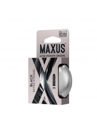 Черные утолщенные презервативы MAXUS Extra Strong с железным кейсом - 3 шт. - Maxus - купить с доставкой в Петропавловске-Камчатском