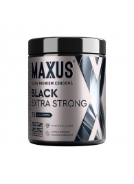 Черные утолщенные презервативы MAXUS Extra Strong с железным кейсом - 15 шт. - Maxus - купить с доставкой в Петропавловске-Камчатском