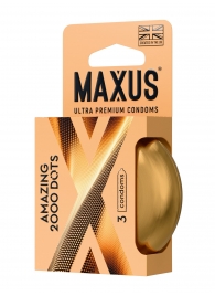 Точечные презервативы MAXUS 2000 Amazing Dots с железным кейсом - 3 шт. - Maxus - купить с доставкой в Петропавловске-Камчатском