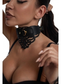 Фигурный чокер с узорами и золотистой фурнитурой - Crazy Handmade - купить с доставкой в Петропавловске-Камчатском