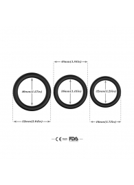 Набор из 3 черных эрекционных колец Stay Hard - Boys of Toys - в Петропавловске-Камчатском купить с доставкой