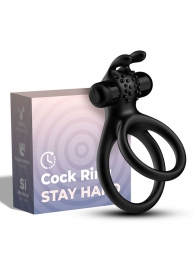 Черное эрекционное виброкольцо с подхватом мошонки Stay Hard - Boys of Toys - в Петропавловске-Камчатском купить с доставкой