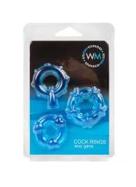 Набор из 3 синих эрекционных колец с различным рельефом - Erowoman-Eroman - в Петропавловске-Камчатском купить с доставкой