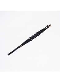 Черный ажурный чокер с золотистой фурнитурой - Crazy Handmade - купить с доставкой в Петропавловске-Камчатском