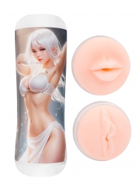 Двусторонний мастурбатор в колбе аниме - вагина и ротик - Tokyo Style - в Петропавловске-Камчатском купить с доставкой