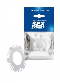 Эластичное эрекционное кольцо с шипиками и шариками - Sex Expert - в Петропавловске-Камчатском купить с доставкой