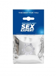 Прозрачное эрекционное кольцо с шариками и шипами - Sex Expert - в Петропавловске-Камчатском купить с доставкой
