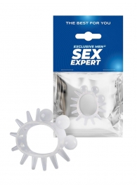 Эластичное эрекционное кольцо с шариками и лучами - Sex Expert - в Петропавловске-Камчатском купить с доставкой