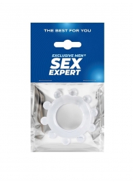 Прозрачное эрекционное кольцо со стимулирующими шариками - Sex Expert - в Петропавловске-Камчатском купить с доставкой