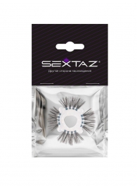 Эластичное эрекционное кольцо с черными «ресничками» - Sextaz - в Петропавловске-Камчатском купить с доставкой