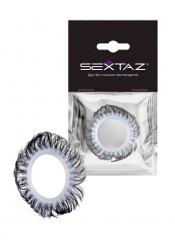 Эластичное эрекционное колечко с черными «ресничками» - Sextaz - в Петропавловске-Камчатском купить с доставкой