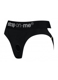 Черные трусики для насадок Heroine Lingerie Harness - size XL - Strap-on-me - купить с доставкой в Петропавловске-Камчатском