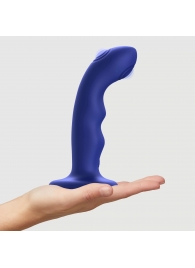Синяя насадка-стимулятор Strap-On-Me Tapping Dildo Wave - Strap-on-me - купить с доставкой в Петропавловске-Камчатском