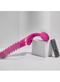 Ярко-розовый безремневой страпон Multi Orgasm Bendable Strap-On size XL с клиторальной стимуляцией - Strap-on-me - купить с доставкой в Петропавловске-Камчатском