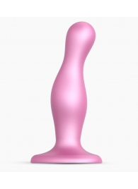 Розовая насадка Strap-On-Me Dildo Plug Curvy size M - Strap-on-me - купить с доставкой в Петропавловске-Камчатском