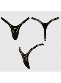 Черный пояс для фиксации насадок Strap-On-Me Leatherette Harness Fabulous - Strap-on-me - купить с доставкой в Петропавловске-Камчатском