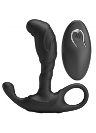 Черный изогнутый массажёр простаты с вибрацией и пультом ДУ - Baile - в Петропавловске-Камчатском купить с доставкой