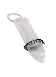 Закрытая насадка на пенис с подхватом мошонки и стимулирующими «ресничками» - Sextaz - в Петропавловске-Камчатском купить с доставкой