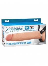 Телесный пустотелый фаллопротез 9’’ Hollow Silicone Strap-On - 24,1 см. - Pipedream - купить с доставкой в Петропавловске-Камчатском