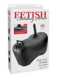 Черное надувное кресло с платформой для фиксации дилдо Body Dock Inflatable Love Seat - Pipedream - купить с доставкой в Петропавловске-Камчатском