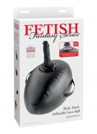 Черный надувной мяч с платформой для фиксации дилдо Body Dock Inflatable Love Ball - Pipedream - купить с доставкой в Петропавловске-Камчатском