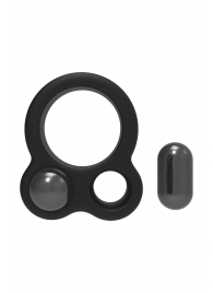 Черное эрекционное кольцо с утяжелителями Cockring Dual Weight - Dream Toys - в Петропавловске-Камчатском купить с доставкой