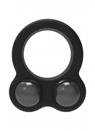 Черное эрекционное кольцо с утяжелителями Cockring Dual Weight - Dream Toys - в Петропавловске-Камчатском купить с доставкой