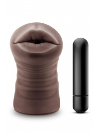 Коричневый мастурбатор-ротик Krystal Vibrating Masturbator - Blush Novelties - в Петропавловске-Камчатском купить с доставкой