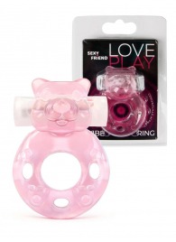 Розовое эрекционное виброкольцо в форме мишки - 1137 - в Петропавловске-Камчатском купить с доставкой