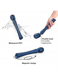 Синий вибромассажёр с насадками Man.wand Edgy - Manwan - в Петропавловске-Камчатском купить с доставкой