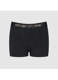 Черные трусики-боксеры для фиксации насадок Strap-on-me Harness Lingerie Allure - size S - Strap-on-me - купить с доставкой в Петропавловске-Камчатском
