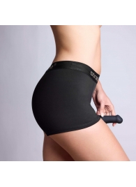 Черные трусики-боксеры для фиксации насадок Strap-on-me Harness Lingerie Allure - size XL - Strap-on-me - купить с доставкой в Петропавловске-Камчатском