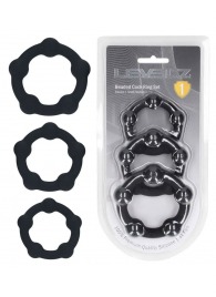 Набор из 3 эрекционных колец Beaded Silicone Cockring Set - Shots Media BV - в Петропавловске-Камчатском купить с доставкой