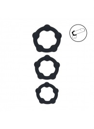 Набор из 3 эрекционных колец Beaded Silicone Cockring Set - Shots Media BV - в Петропавловске-Камчатском купить с доставкой