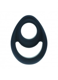 Черное эрекционное кольцо Double Ergo Silicone Cockring - Shots Media BV - в Петропавловске-Камчатском купить с доставкой