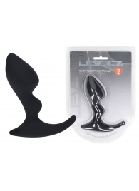 Черная анальная пробка для массажа простаты Double Ripple Silicone Prostate Massager - Shots Media BV - в Петропавловске-Камчатском купить с доставкой