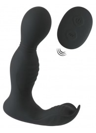 Черная анальная пробка с вибрацией, вращением и пультом ДУ RC Butt Plug with 2 Functions - Orion - в Петропавловске-Камчатском купить с доставкой
