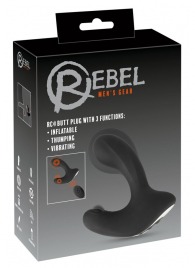 Черная анальная вибропробка с функцией расширения RC Butt Plug with 3 functions - Orion - в Петропавловске-Камчатском купить с доставкой