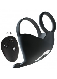 Черная вибронасадка для эрекции и стимуляции мошонки Cock ring with RC ball massager - Orion - в Петропавловске-Камчатском купить с доставкой