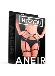 Черные стрепы на бёдра Aneir - Intoyou - купить с доставкой в Петропавловске-Камчатском