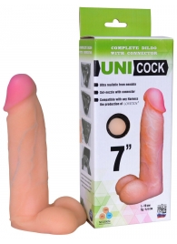 Фаллическая насадка Харнесс UNICOCK 7  - 19 см. - LOVETOY (А-Полимер) - купить с доставкой в Петропавловске-Камчатском