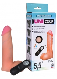 Фаллическая насадка Харнесс UNICOCK 5,5  с вибрацией - 17 см. - LOVETOY (А-Полимер) - купить с доставкой в Петропавловске-Камчатском
