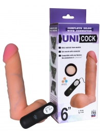 Фаллическая насадка Харнесс UNICOCK 6  с вибрацией - 18 см. - LOVETOY (А-Полимер) - купить с доставкой в Петропавловске-Камчатском