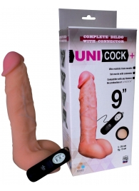 Фаллическая насадка Харнесс UNICOCK 9  с вибрацией - 24 см. - LOVETOY (А-Полимер) - купить с доставкой в Петропавловске-Камчатском
