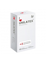 Ультратонкие презервативы Unilatex Ultra Thin - 12 шт. + 3 шт. в подарок - Unilatex - купить с доставкой в Петропавловске-Камчатском