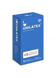 Классические презервативы Unilatex Natural Plain - 12 шт. + 3 шт. в подарок - Unilatex - купить с доставкой в Петропавловске-Камчатском